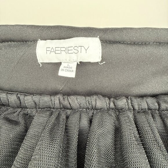 Formal Off Shoulder Black Tulle Maxi Dress - Picture 4 of 8